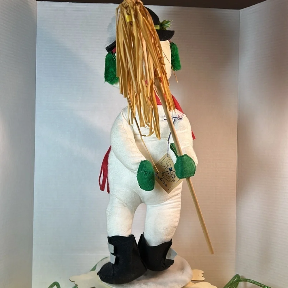 Giant 21” Annalee Snowman with top hat and mop